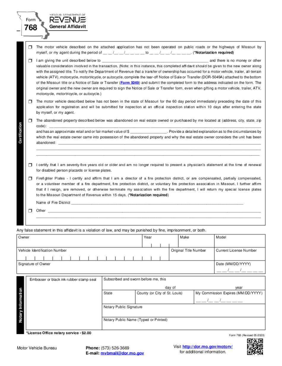  R the Motor Vehicle Described on the Attached Application Has Not Been Operated on Public Roads or the Highways of Missouri by 2020-2023