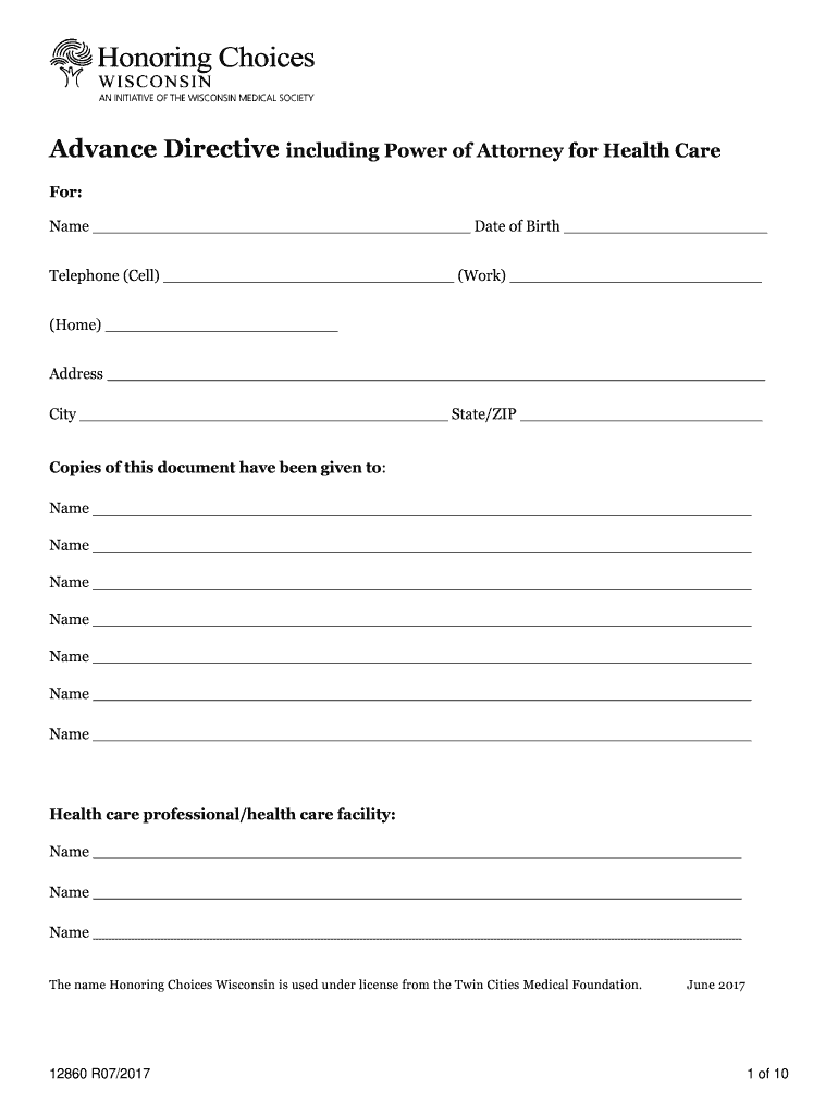  Advance Directives and Medical Power of Attorney 2017-2024