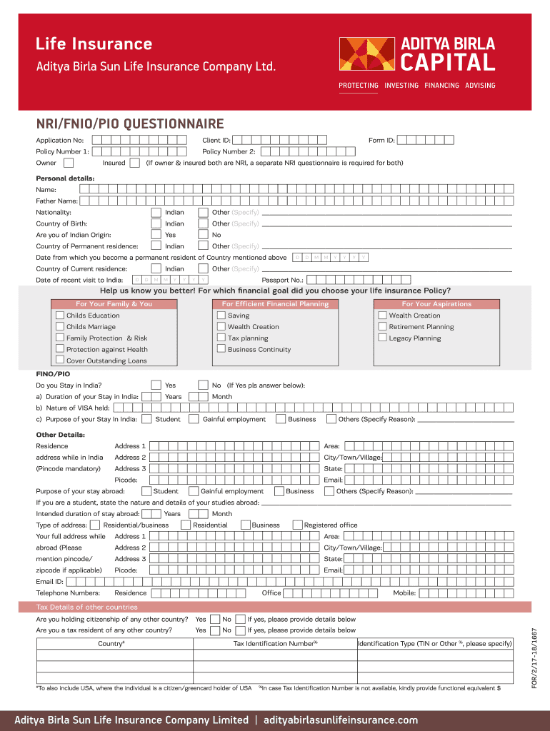 Aditya Birla Sun Life Insurance Company Ltd  Form