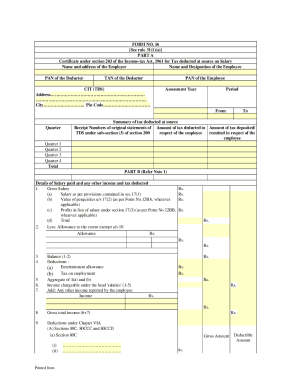 Form 16 Format in Excel