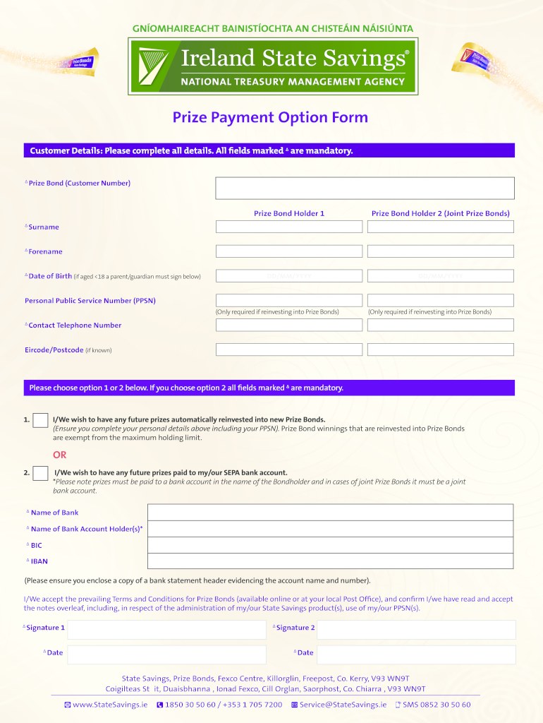 Buy Prize Bonds Online  Form