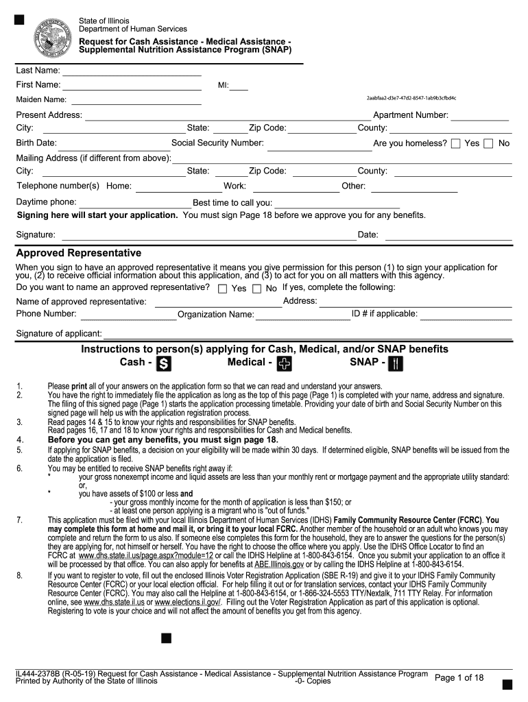 Application for Illinois Medicaid  Form