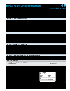  Individual Insurance Coverage Termination Form Individual Insurance Coverage Termination Form 2019-2024