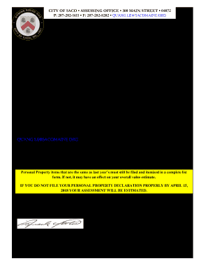 The Assessor&#039;s Department Saco, Maine  Form