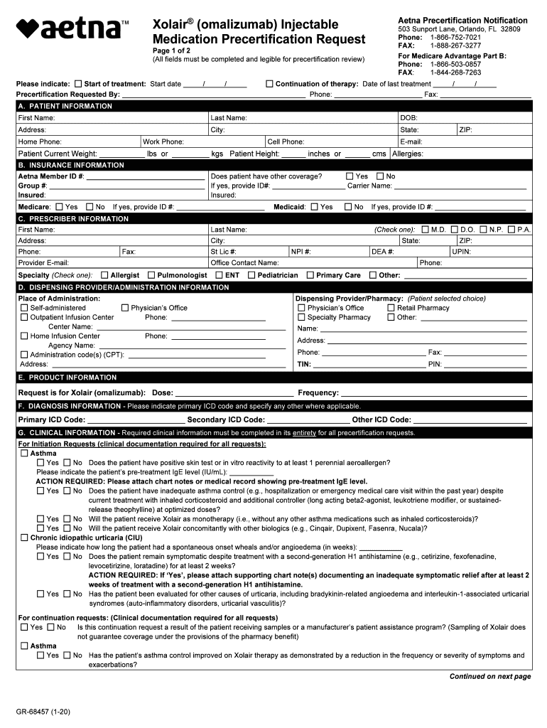  Aetna Prior Authorization Form 2020-2024