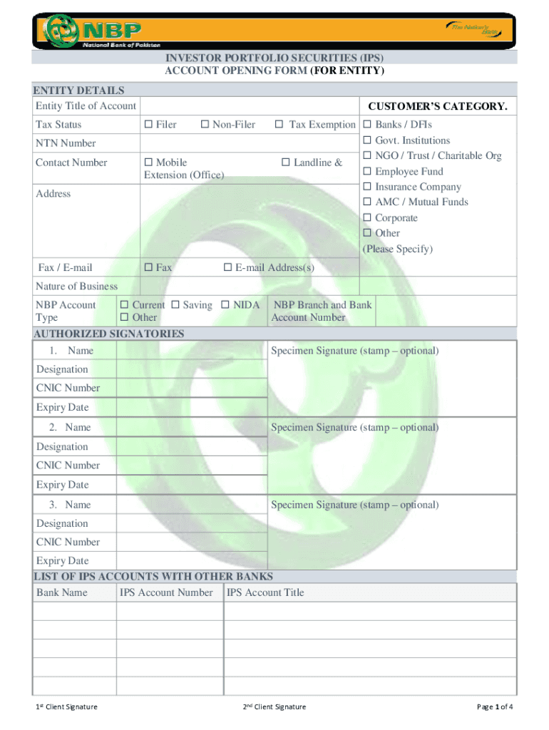 Ips Account Opening  Form