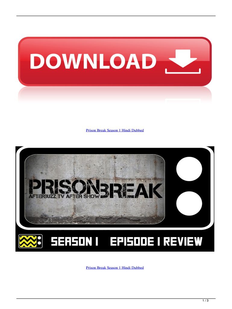 Prison Break Season 1 Download in Hindi  Form
