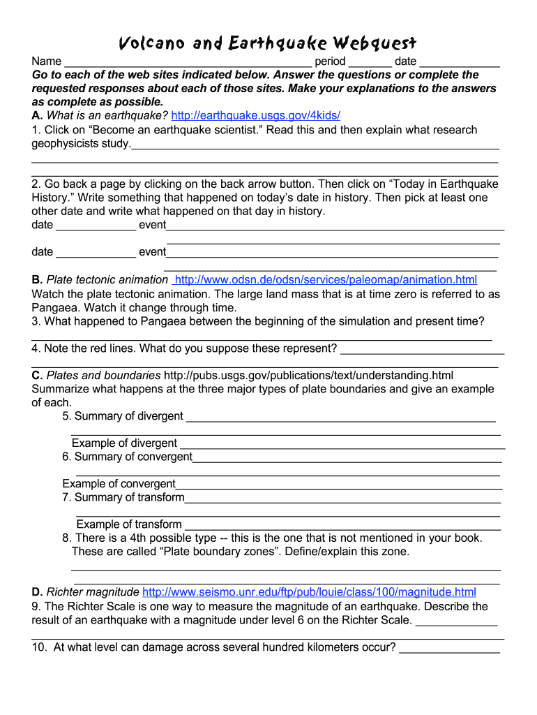 Pogil Ish Plate Tectonics Answer Key  Form