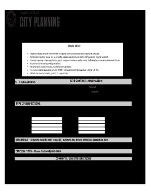 COMBINATION INSPECTION REQUEST FORM