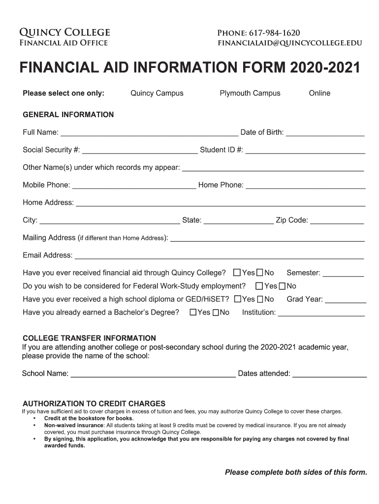 20 21 Financial Aid Info Form 2 DOCX