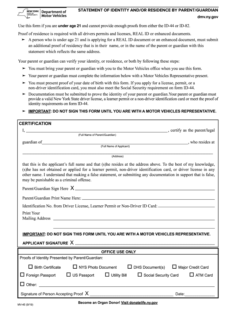 Ny Identity Form