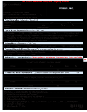  Tracking Form for Disclosure of Protected Health Information 2017