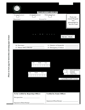 Service Card Form Kpk