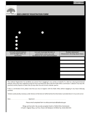  LOBBYIST REGISTRATION FORM 2020-2024