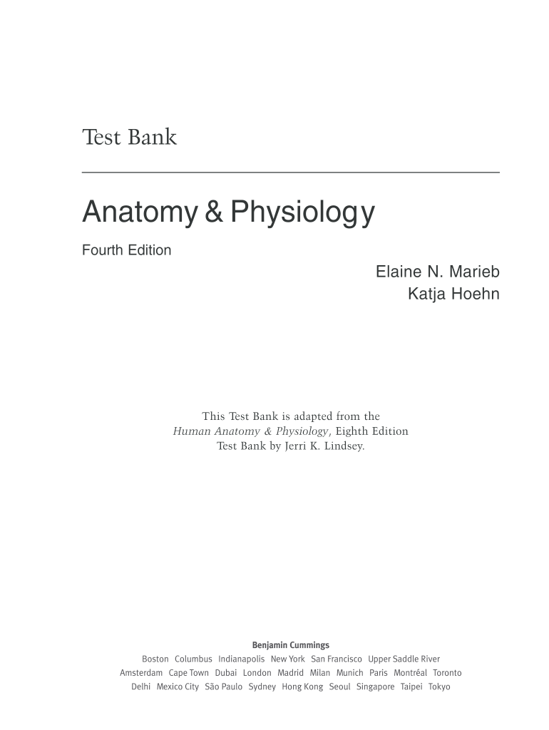 Printed Test Bank for Human Anatomy &amp;amp; Physiology, 9th Edition  Form