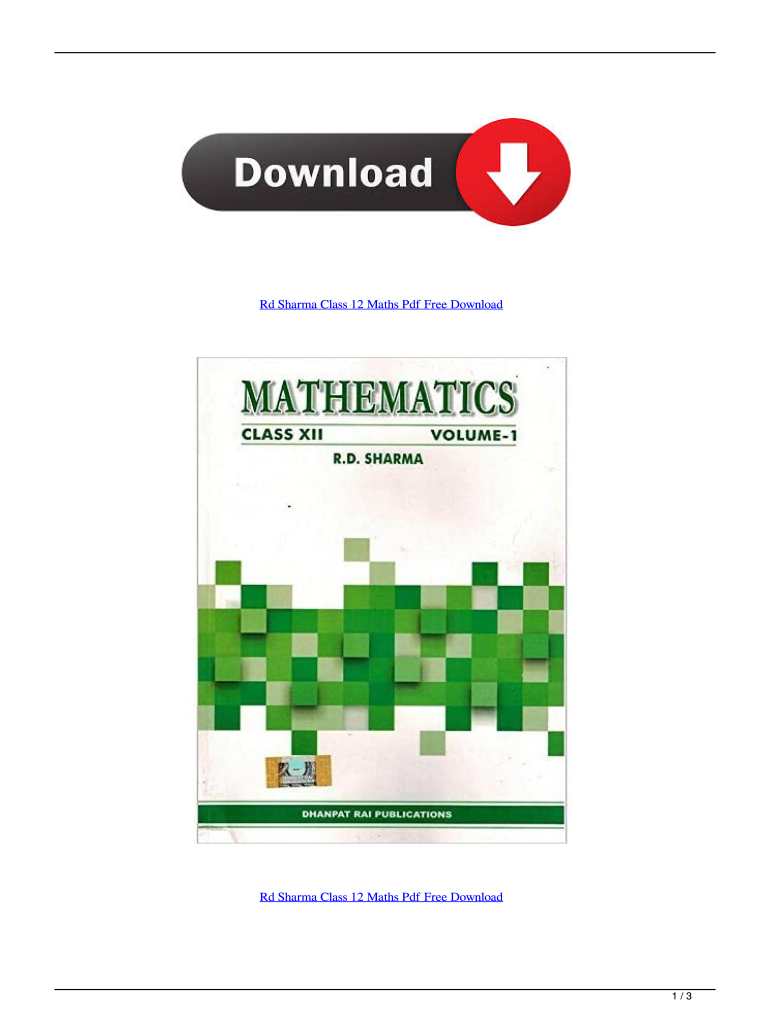 R D Sharma Class 12 Book PDF Google Drive  Form