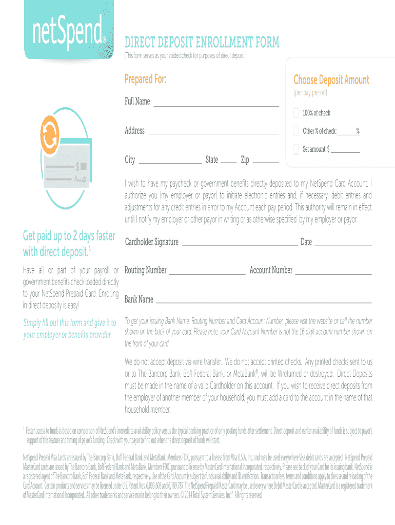 Netspend Direct Deposit Form