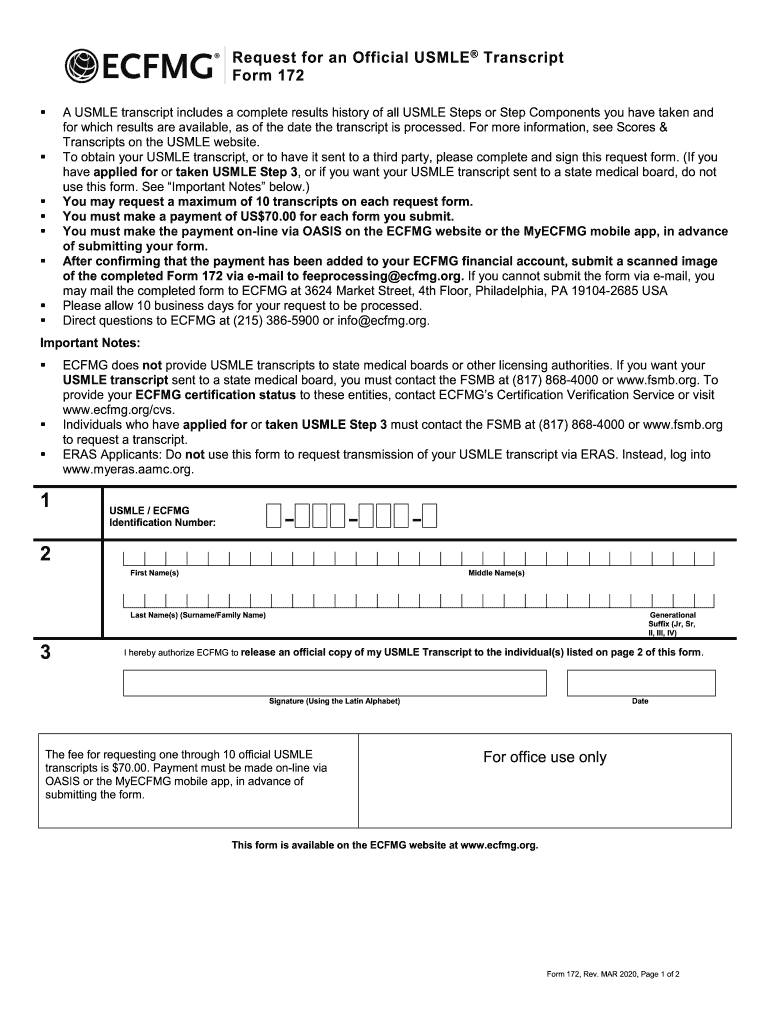  Form 183 Ecfmg 2020-2024