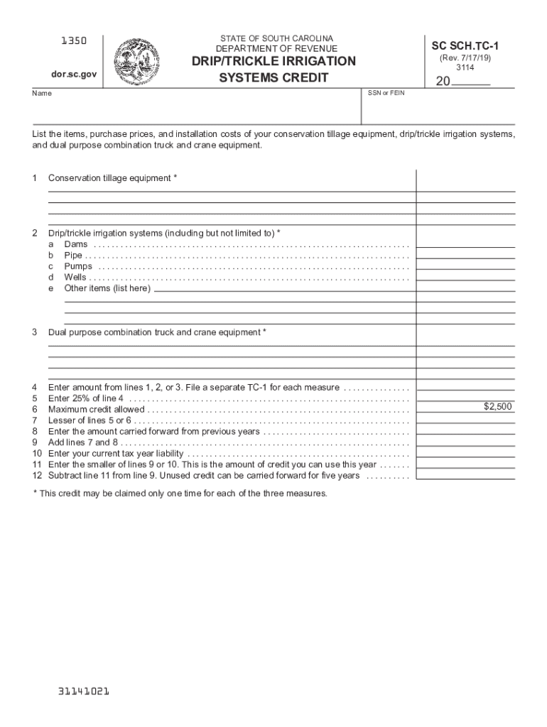 1350 for SC Gestate of SOUTH CAROLINA SCH TC1DEPAR  Form