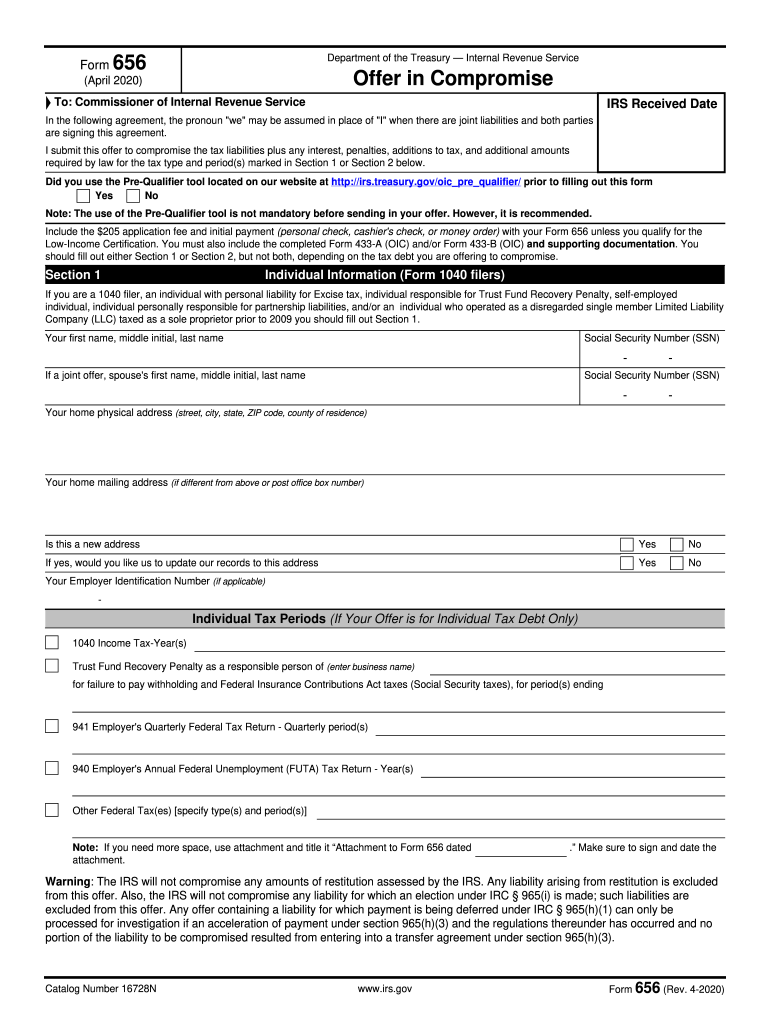  Form 656 Rev 4 Internal Revenue Service 2020