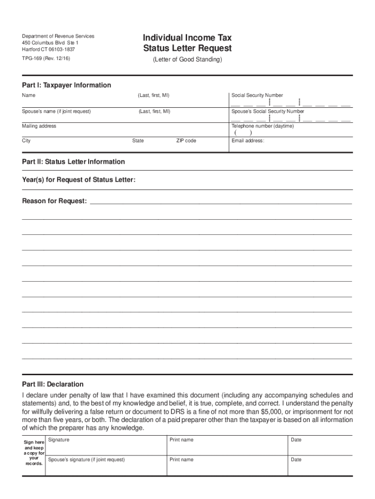 CT TPG 169  Form