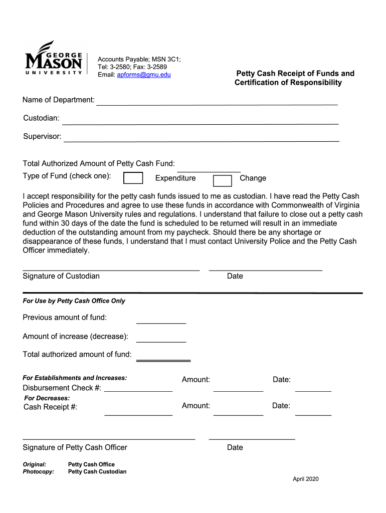 Fiscal Services Forms &amp;amp; Instructions George Mason University