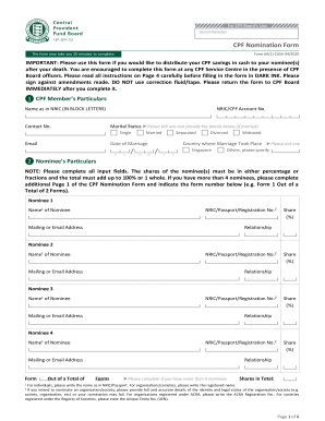  Cpf Nomination Form PDF 2020