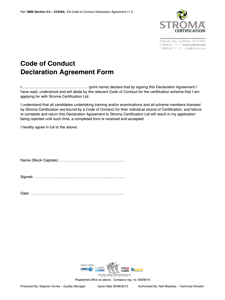 Posh Declaration Form