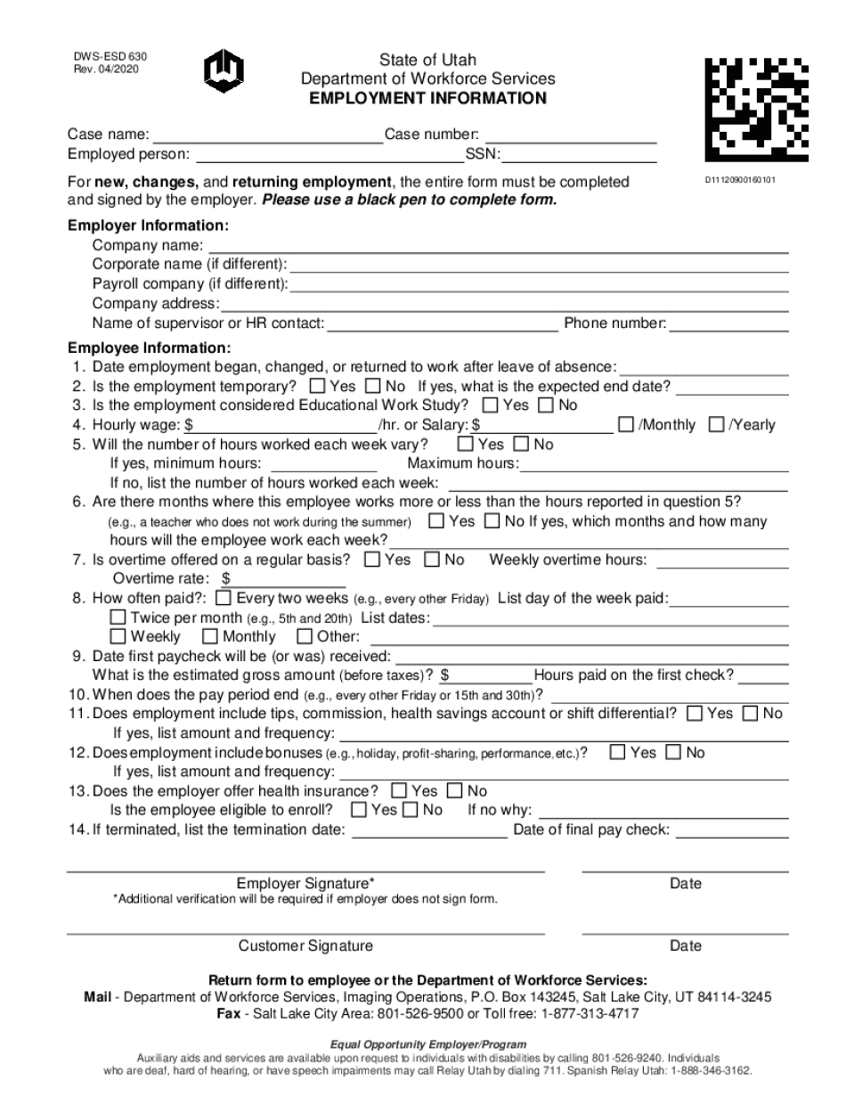  Forms Department of Workforce Services Utah Gov 2020