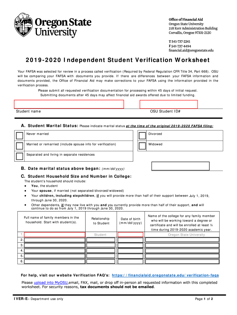  Your FAFSA Was Selected for Review in a Process Called Verification Required by Federal Regulation CFR Title 34, Part 668 2019