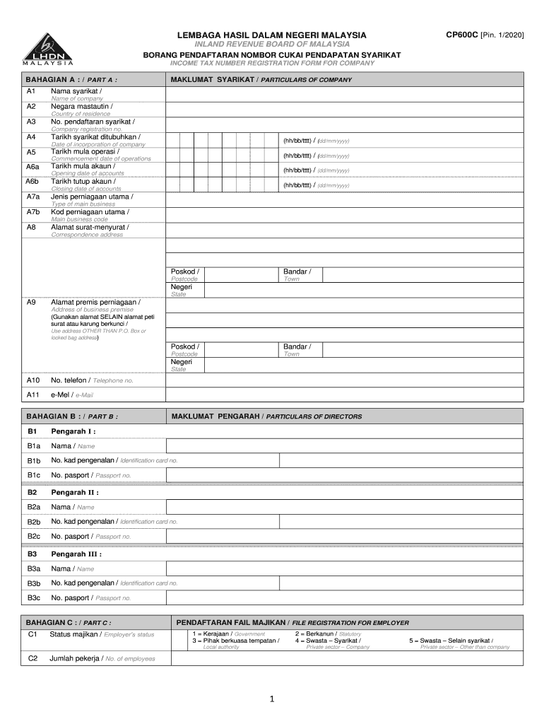 CP600C Pin  Form