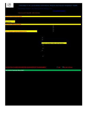 UNIVERSITY of CALIFORNIA SAN DIEGO, MOUSE HISTOLOGY  Form