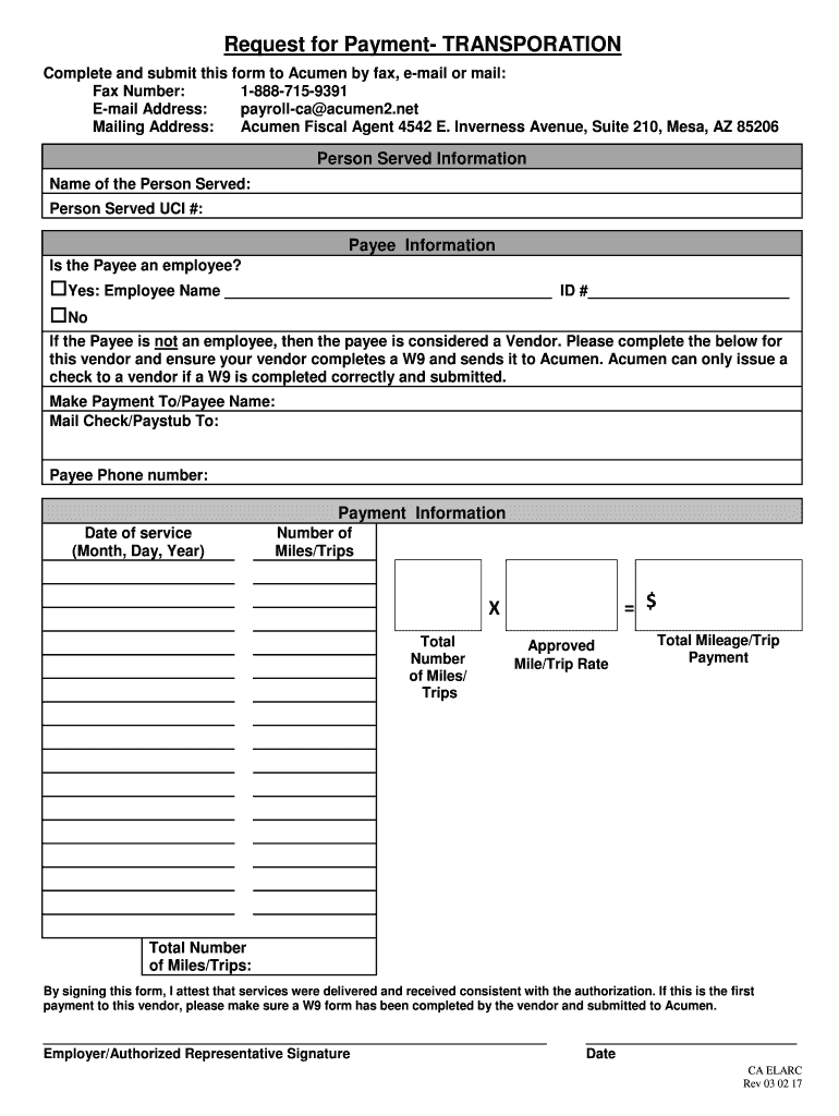  Fillable Online Request for Payment Form Transportation 092616 2017-2024