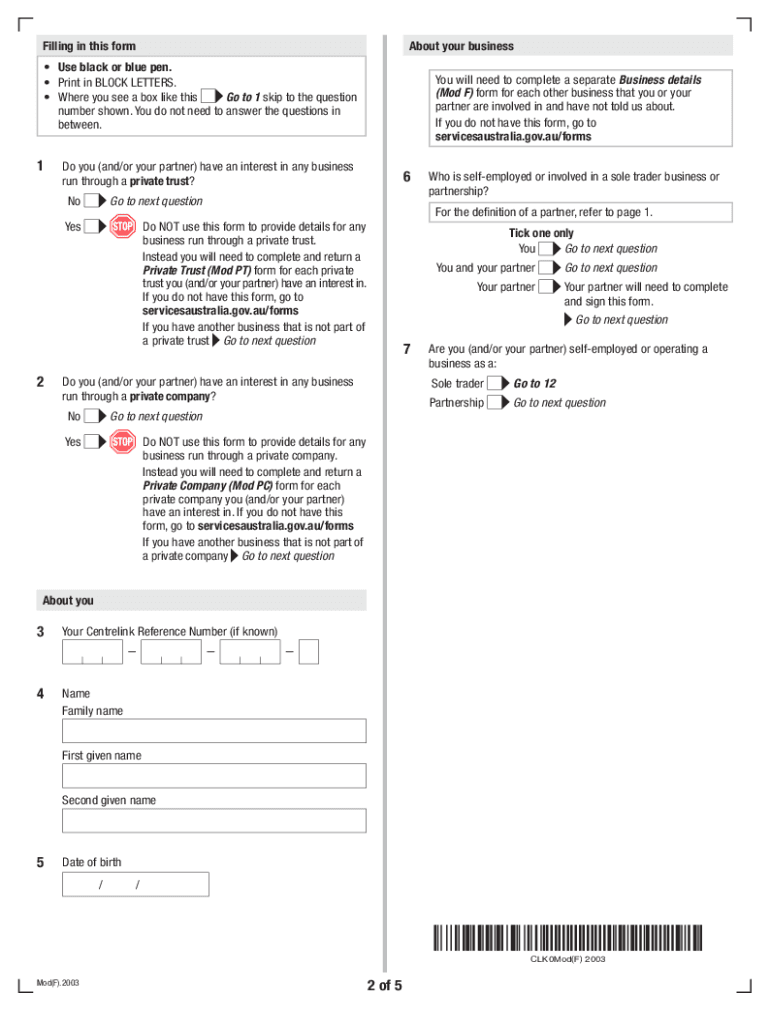  Mod F Form 2020