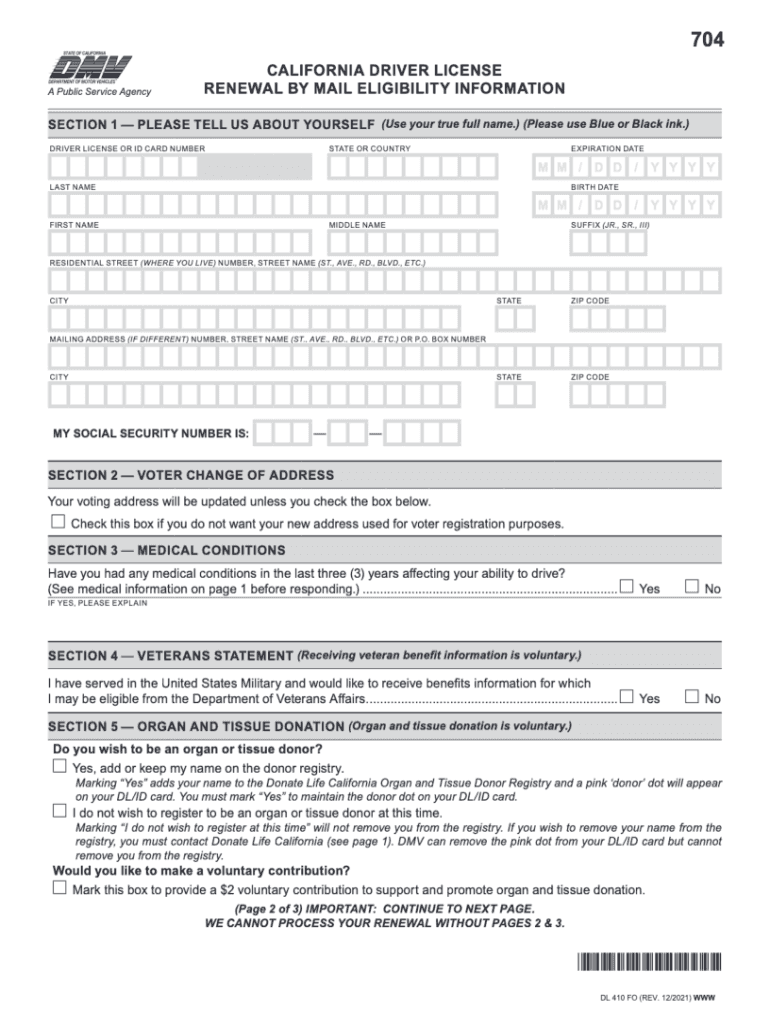 Application Form for Renew Driver License