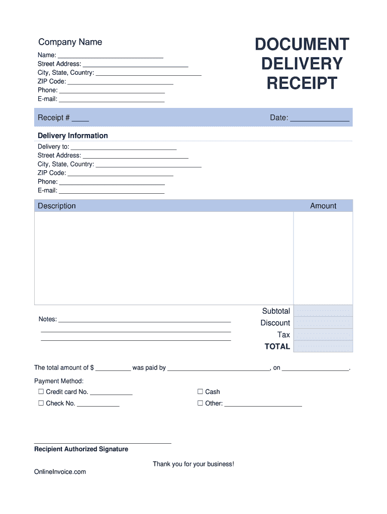 Delivery Receipt: Complete with ease | airSlate SignNow