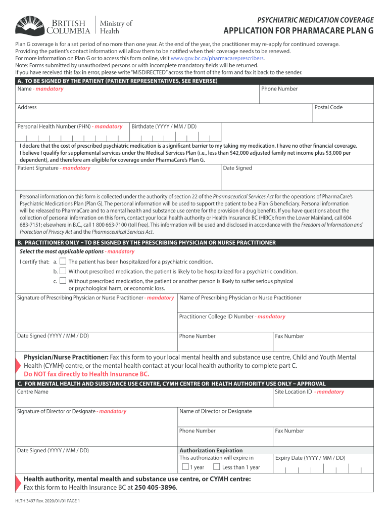  Plan G Form 2020