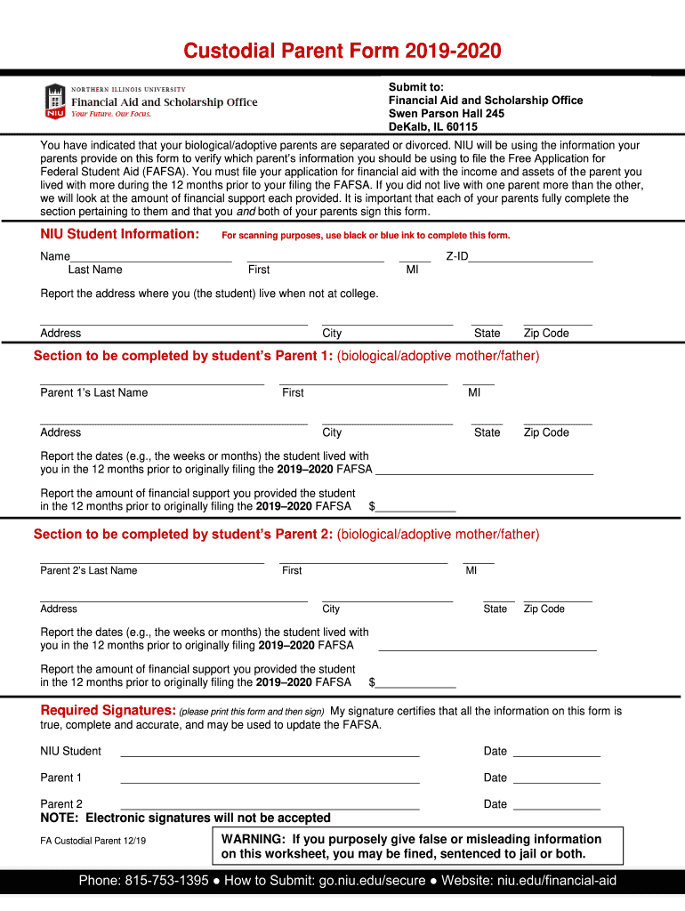 Get and Sign Undergraduate Financial Aid Application and Instructions 2019-2022 Form