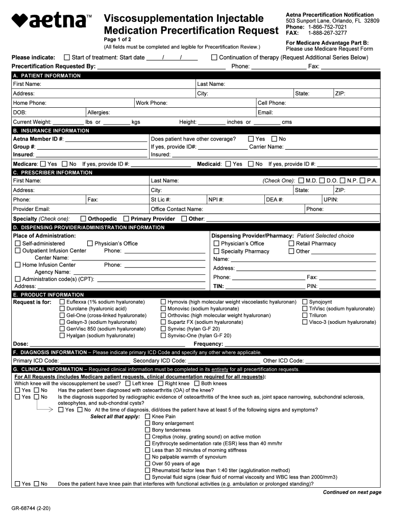  Elelyso Taliglucerase Alfa Medication Precertification Request 2020-2024