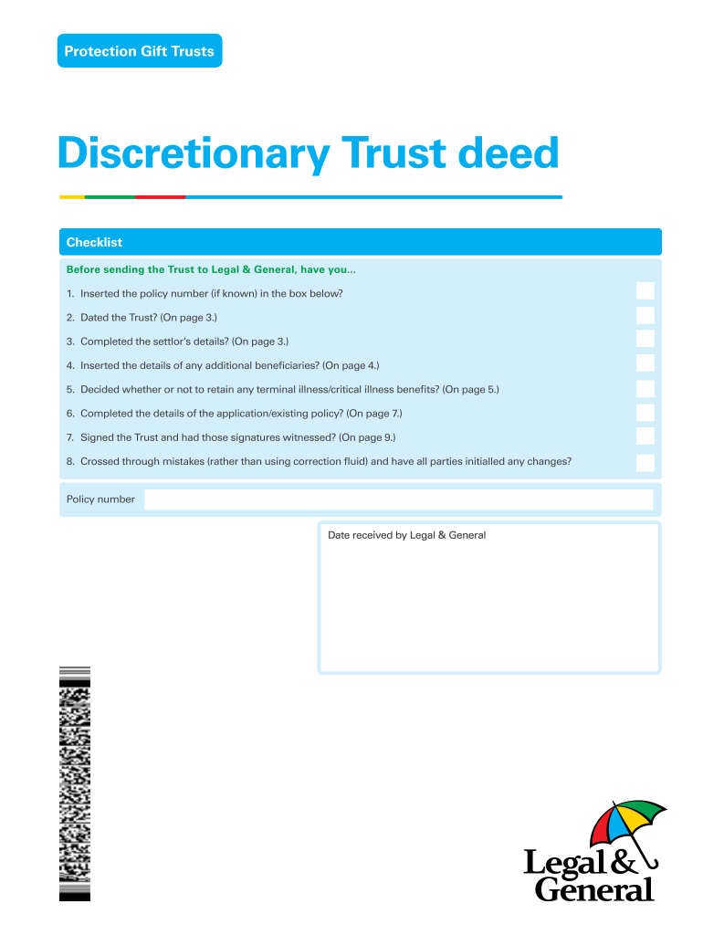  Discretionary Trust Deed Legal & General 2020