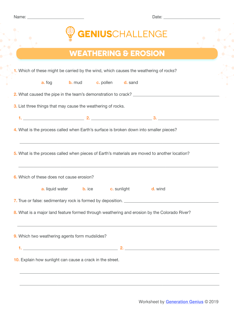 Genius Challenge Answer Key  Form