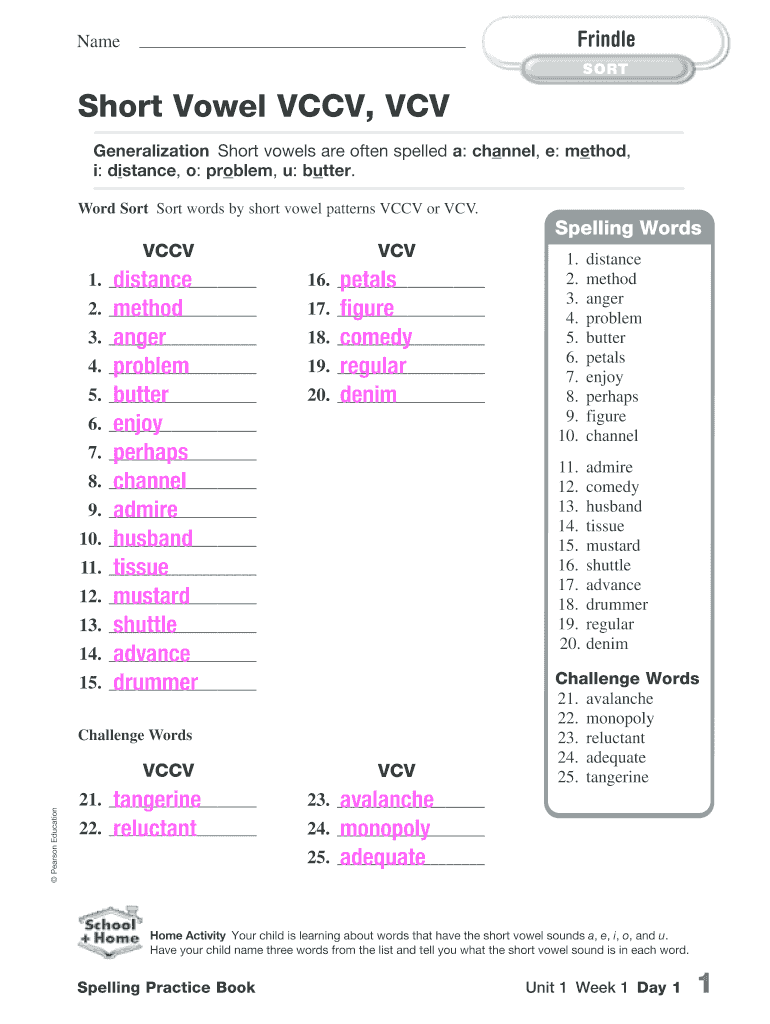 Vccv Word List PDF  Form