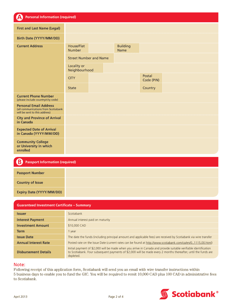 Scotiabank Gic Certificate Sample  Form