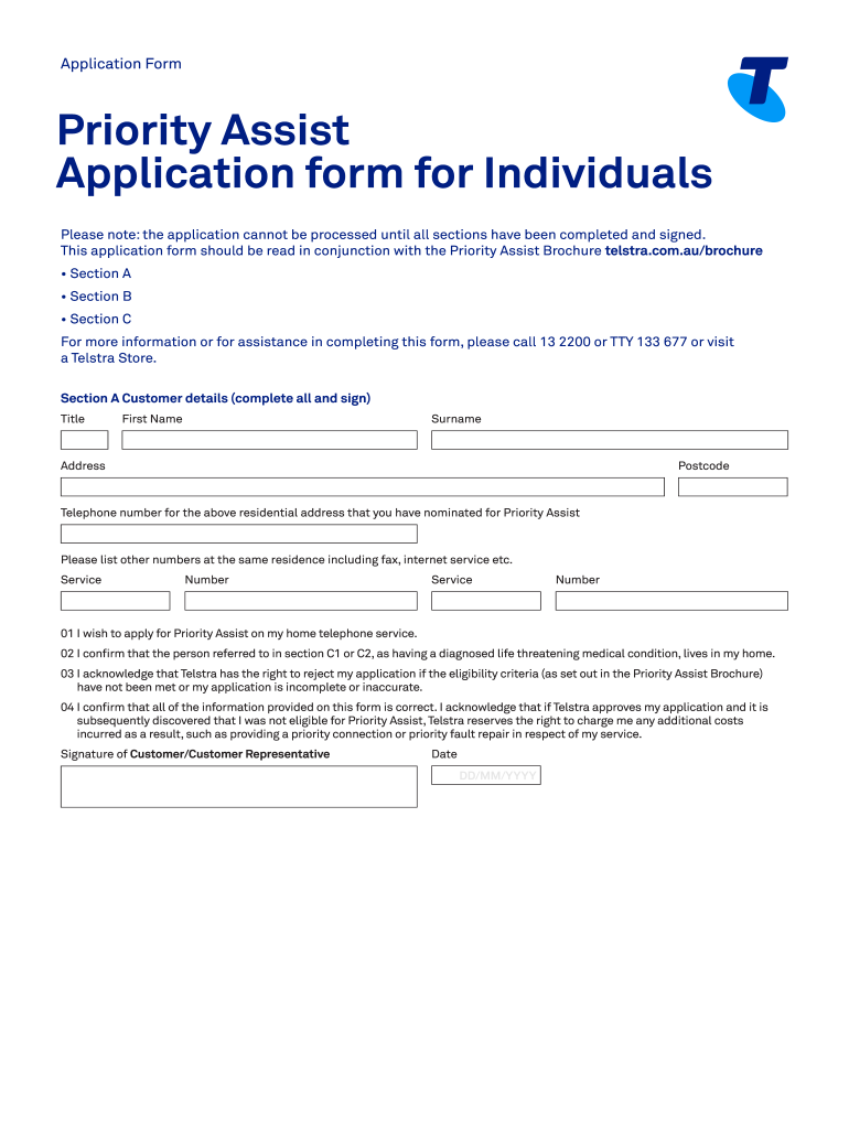 Priority Assist  Form