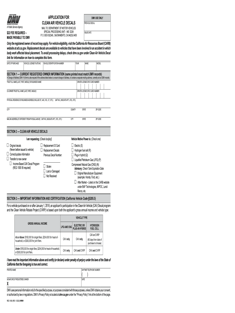  Application Clean Air Decals 2020-2024