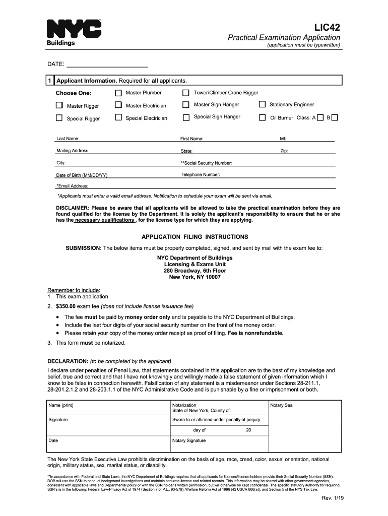  Form NY LIC42 Fill Online, Printable, Fillable 2019