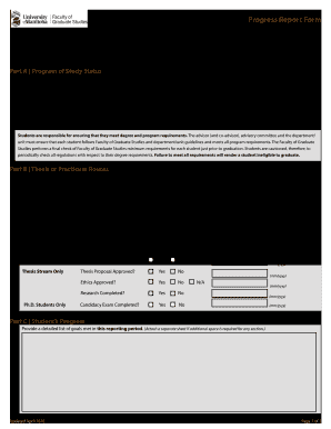 Progress Report Form University of Manitoba