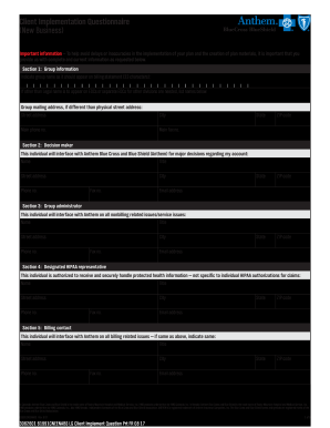  Anthem Questionnaire 2017-2024