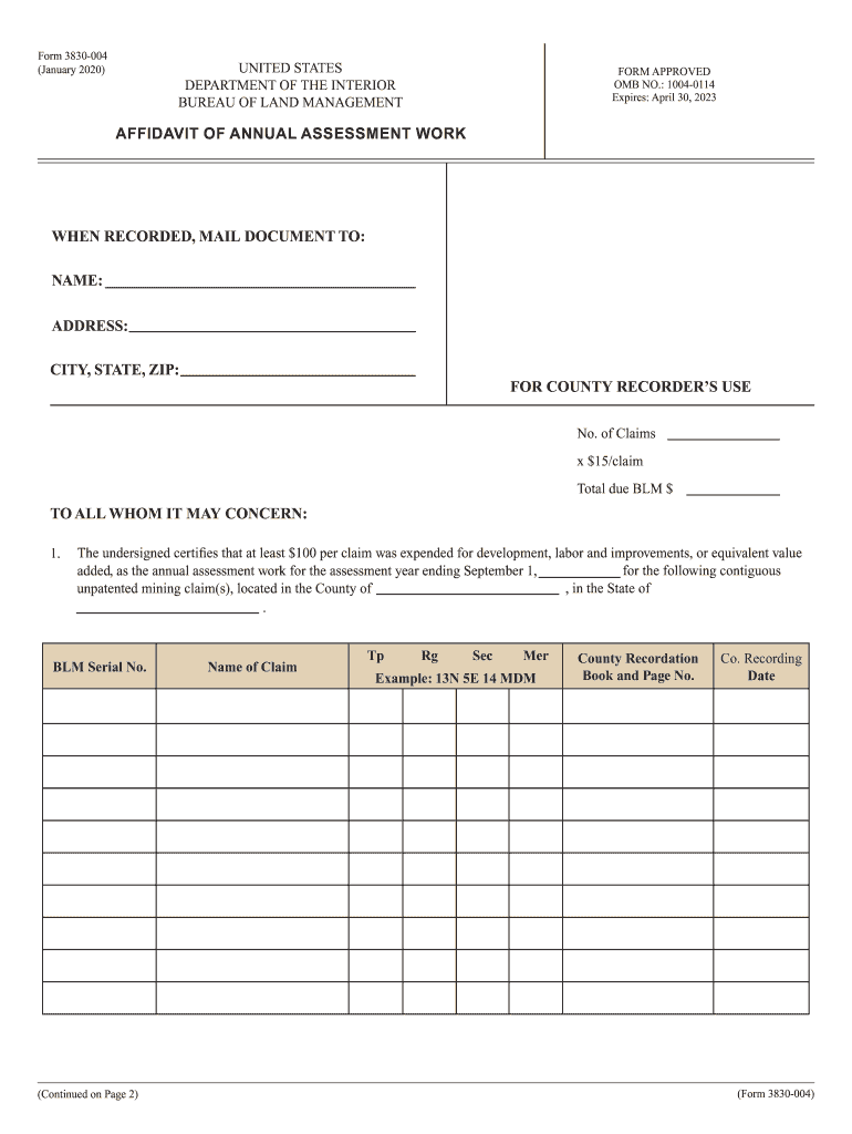 BLM 3830 004 Electronic Form Created