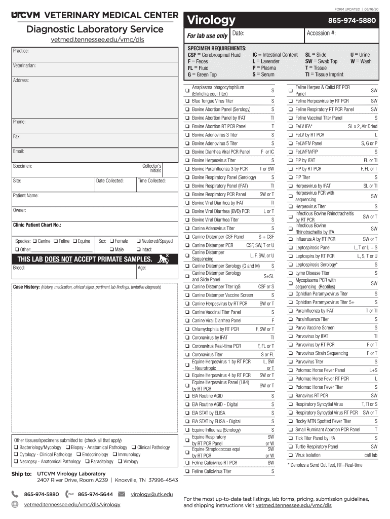  Submitting Samples UTCVM 2020-2024